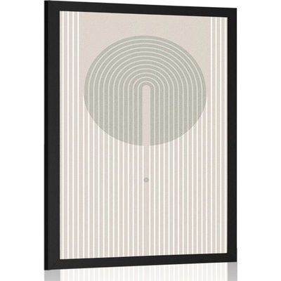 Plakát stylový vzor s kruhem Mid-Century - 20x30 black