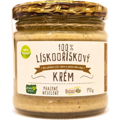 BOŽSKÉ OŘÍŠKY Lieskovoorieškový krém 100% 190 g