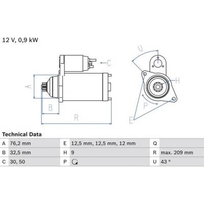 BOSCH STARTER 0 986 019 890