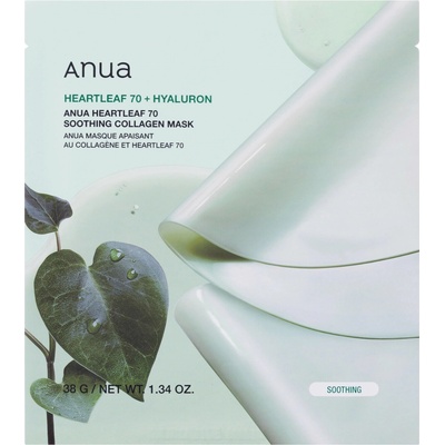 Anua Heartleaf 70 Soothing Collagen Mask Upokojujúca plátienková maska s kolagénom 38 g