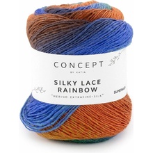 SILKY LACE RAINBOW Katia Farby SILKY LACE RAINBOW: 300 modrá-hrdzavá-okrová