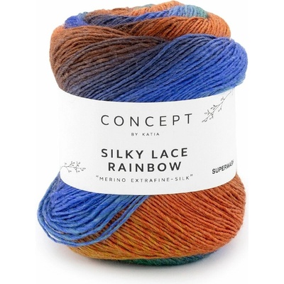 SILKY LACE RAINBOW Katia Farby SILKY LACE RAINBOW: 300 modrá-hrdzavá-okrová