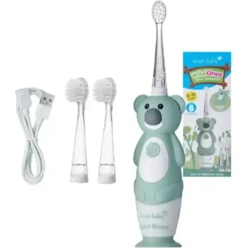 Brush-Baby Електрическа четка за зъби с 3 накрайника Brush Baby - Wild Ones, 0-10 години, коала (5060178102727)