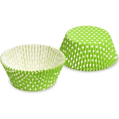 Wimex Cukrársky košíček bílo žlutozelený s puntíky 50x30mm 40ks
