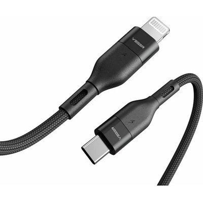 Veger CL01 Typ C na Apple Lightning 8-pin PD 65W 3A 1,2m černý