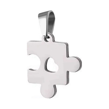 Šperky4U Ocelový přívěsek puzzle se srdíčkem OPP1942