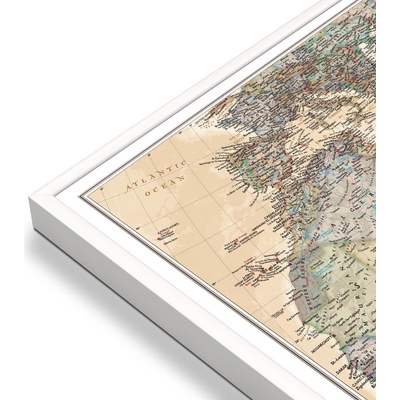 National Geographic Afrika - nástěnná mapa Executive 60 x 80 cm Varianta: mapa v hliníkovém rámu, Provedení: bílý rám