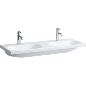 Laufen Lua - Двойна мивка за мебели 46x120 см, без преливник, 2 отвора за батерии, LCC, бяла H8140814001561 (H8140814001561)
