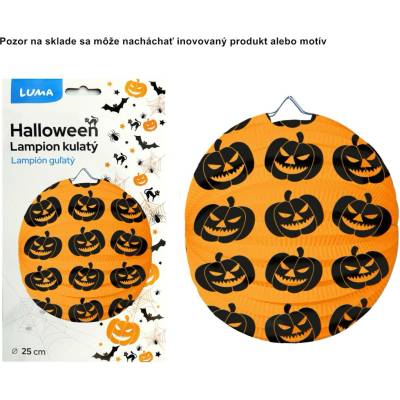 Lampión 25cm guľatý Halloween tekvice 1ks