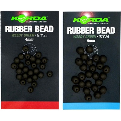 Korda gumové korálky Rubber Beads 4mm Green 25ks