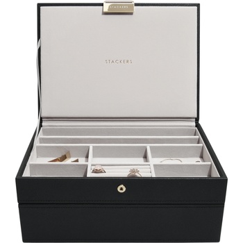 Stackers Двойна кутия за бижута Classic, черна (79754)