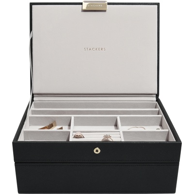 Stackers Двойна кутия за бижута Classic, черна (79754)