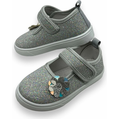 Dievčenské baleríny stříbrná