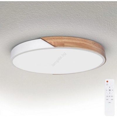 Brilagi - димируемо LED осветително тяло PILANA LED/60W/230V дъб/бяло Ø 60 см + дистанционно управление (BG2705)