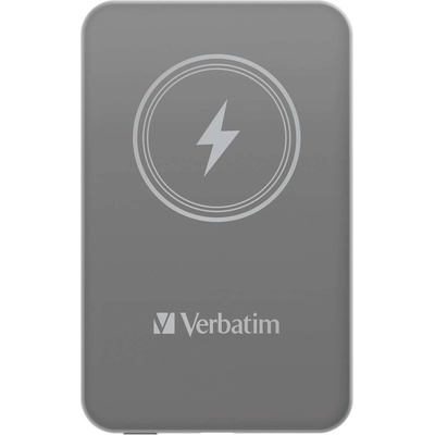 Verbatim Външна батерия, Verbatim MCP-5GY Power Pack 5000 mAh with UBS-C® PD 20W / Magnetic Wireless Charging 15W Grey (32244)