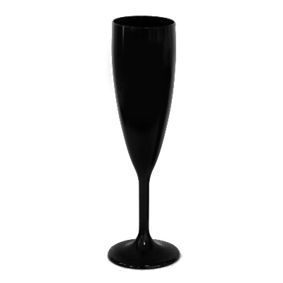 RK-PREMIUM BLACK -Чаша за шампанско поликарбонат 180ml. Ø5.5xh21.8cm ЧЕРНА (GB. C18) (0151662)