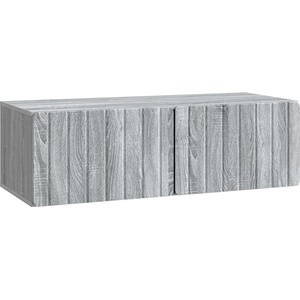 vidaXL Стенно монтиран ТВ шкаф 98 x 41 x 30 см Сив Сонома (898361)
