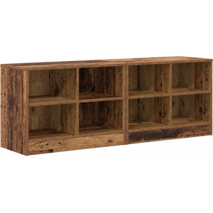 vidaXL Шкаф за легло с рафт 2 бр. Старо дърво 66 x 33 x 48 см (893729)