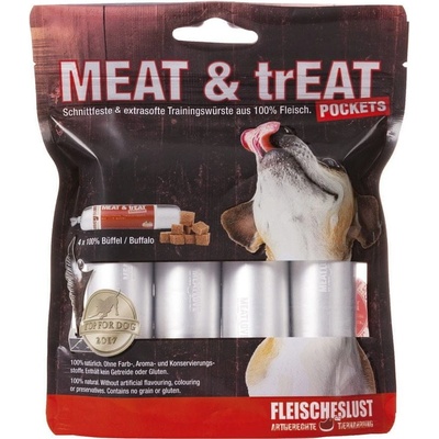 Meat Love Odmeny pro psy ve tvaru salámy Meat & trEAT 100% koňské maso 4 x 40 g