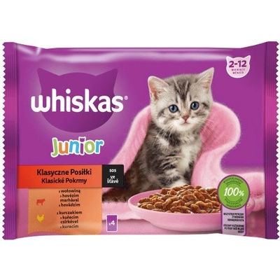 Whiskas пакетче Junior класически избор 4 x 85 г