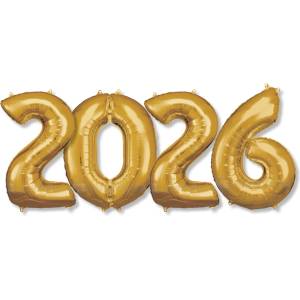  Комплект балони 2026 - златисти 35см