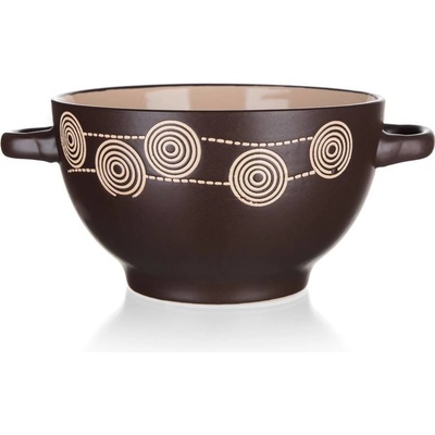 Banquet miska keramická s uchem SPIRÁLA 660 ml tmavě hnědá – Zbozi.Blesk.cz