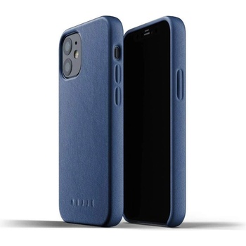 Mujjo Full Leather Case - кожен (естествена кожа) кейс за iPhone 12 mini (син)