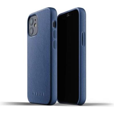 Mujjo Full Leather Case - кожен (естествена кожа) кейс за iPhone 12 mini (син)