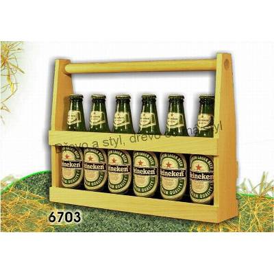 Vinostyl.cz Nosič na pivo pro 6 lahví (0,3 l) 29 x 38,5 x 6,5 cm