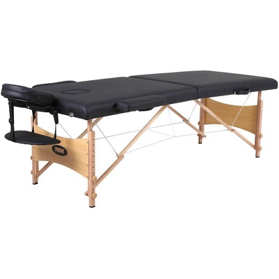 Масажна кушетка сгъваема с аксесоари 70см черна
