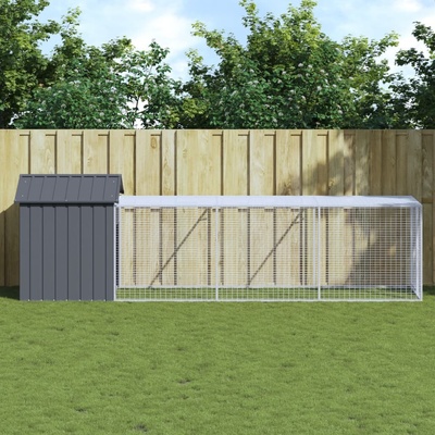 vidaXL 9799.3189069 kurník pozinkovaná ocel s výběhem antracitový 117 x 405 x 123 cm