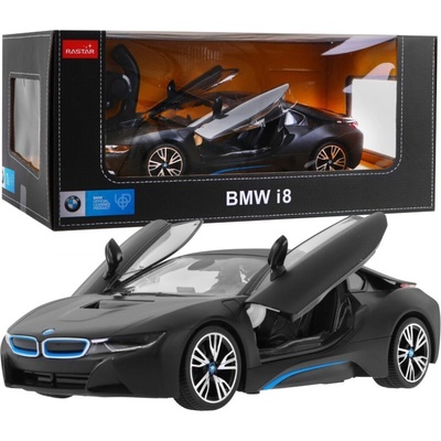 RASTAR BMW i8 čierny model Diaľkovo ovládané auto + diaľkové ovládanie 2,4 GHz 1:14