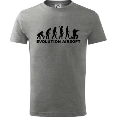 Evolúcia airsoft tričko detské tmavosivý melír