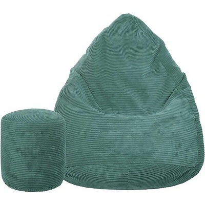 TopKing sedací vak + podnožka XL menčester Lincoln tyrkysový 125 cm