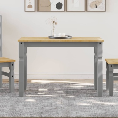 vidaxL Jídelní stůl Corona šedý 112 x 60 x 75 cm masivní borové dřevo
