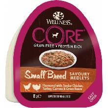 Wellness Core Adult Small Breed Savoury Medleys Flavoured with Tender Chicken Turkey Carrots a Green Beans 85 g