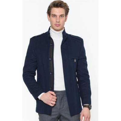 Dewberry PLT8378 MEN'S COAT-PLAIN NAVY BLUE modrá