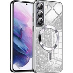Techsuit Калъф за Samsung Galaxy S22 5G - Луксозен Glitter MagSafe - Сребрист (KF2325084)