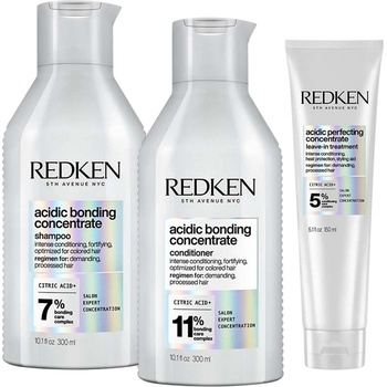 Redken Acidic Bonding Concentrate Комплект - Шампоан, Балсам и Крем за коса, 2 х 300 + 150 ml