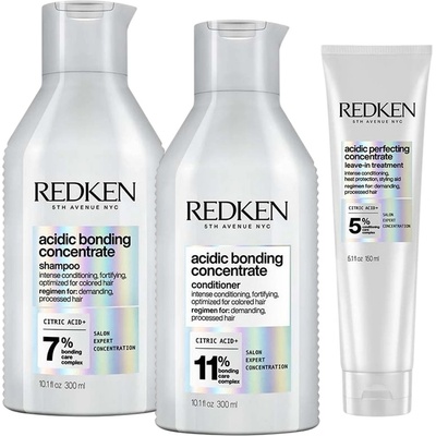 Redken Acidic Bonding Concentrate Комплект - Шампоан, Балсам и Крем за коса, 2 х 300 + 150 ml