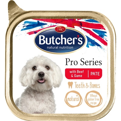 Butcher's 24х150г ProSeries Teeth & Bones Butcher's, консервирана храна за кучета - с говеждо месо и дивеч