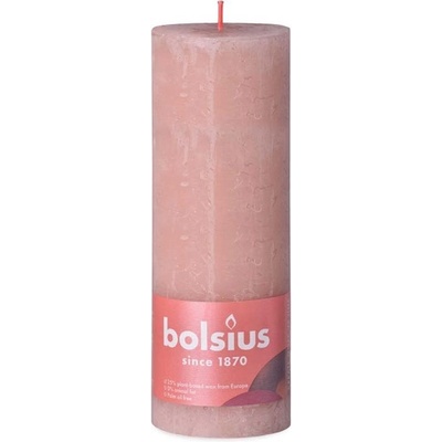 Bolsius Rustic Shine Válec 68x190mm Misty Pink růžová