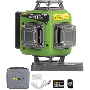 PRO-CRAFT Нивелир лазерен, линеен, procraft le-4gl, 40 м, зелен лъч, 16 проекции (uni-010882)