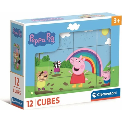 CLEMENTONI Obrázkové kocky Prasiatko Peppa 12 kociek