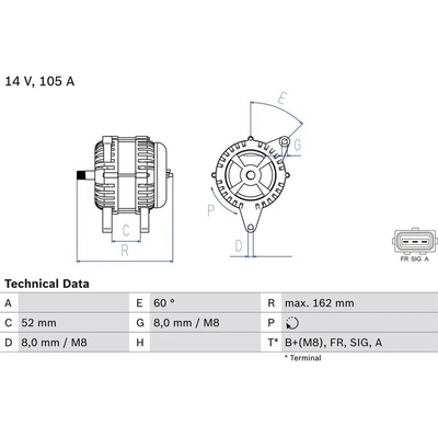 BOSCH 0 986 081 090 generátor (0986081090)