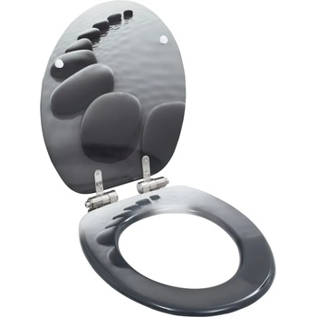 Image 1 of vidaXL Тоалетна седалка с плавно затваряне, МДФ капак, дизайн с камъни (143928)