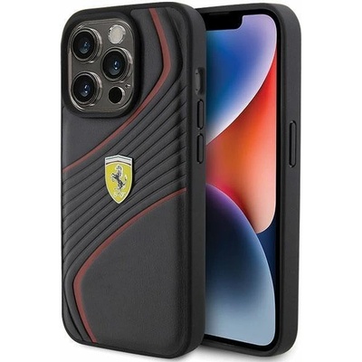 Ferrari Кейс Ferrari Twist Metal Logo за iPhone 15 Pro, черен (3666339171018)
