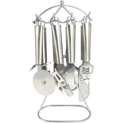 Elekom Комплект кухненски прибори ЕК-7616 ss - 8 части от неръждаема стомана, идеални за всяка кухня (ek-7616 ss)