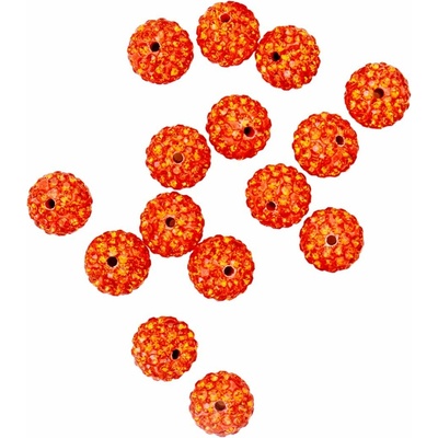 Pro Háčkování Shamballa korálek 12 mm oranžový