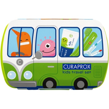 CURAPROX Детски комплект за път със сгъваема четка, зелен